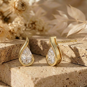 ต่างหูทอง 14K น้ำหนัก 1.50 กะรัต ทรงหยดน้ำแบบมินิมอล - Product Image 5