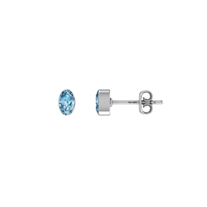 925 Silver for Blue Topaz Natural Pear Oval Cut Butterfly Lock Stud <b>Earrings</b> Classic Style Bezel Setting Pack 4 Party Gift - Product Image 2