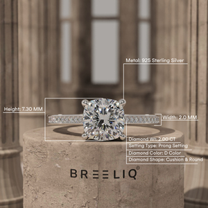 2CT Cushion Cut Diamond Engagement Ring 14K Solid Gold Pave Band Solitaire Ring Hidden Basket <b>Bridal</b> Ring OEM ODM Supplier - Product Image 2