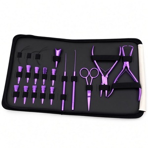 100% Stainless Steel Quality Hair Extension Tools Kit Micro Ring Crimping <b>Plier</b> Loop Tool <b>C</b> Needles Hair Sectioning <b>Clips</b> Kit - Product Image 3