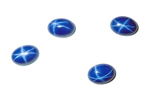 Zafiro Azul Estrella Ovalado de 10x14 mm, 7 Quilates, Creado en Laboratorio, Cabujón Pulido con Efecto de Estrella de 6 Puntas para Joyería - Product Image 2