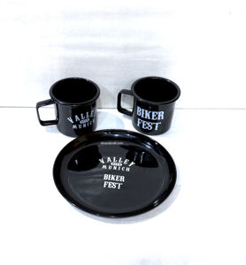 Tasses en émail personnalisées en gros avec logo imprimé pour le camping, les voyages, la randonnée, avec boîte cadeau pour le thé de l'après-midi - Product Image 6