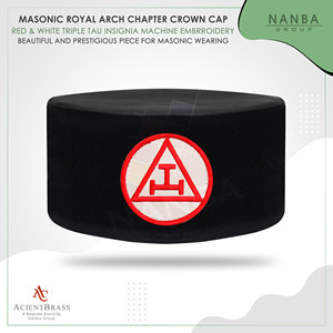 Gorra de Capítulo Royal Arch – Negra con Insignia Blanca y Roja - Product Image 2