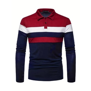 Camiseta de Hombre de Manga Corta a Rayas, Tejida, con Bloques de Color, Corte Regular, Informal, 100% Algodón, Transpirable, Diseño Holgado - Product Image 5