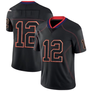 Camiseta de Fútbol Americano Personalizada Negra y Verde con Cuello en V, Manga Corta, Impresión Sublimada, Número 33 en la Parte Delantera, Transpirable y que Absorbe la Humedad - Product Image 5