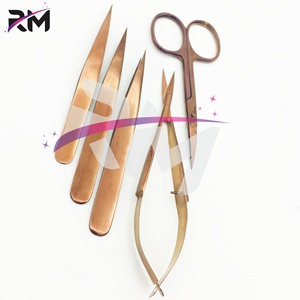 Juego de Pinzas para Cejas RMI de Alta Calidad, 4 Piezas, Acabado Plasma en Oro Rosa, Estuche de Lujo con Punta Puntiaguda - Product Image 4