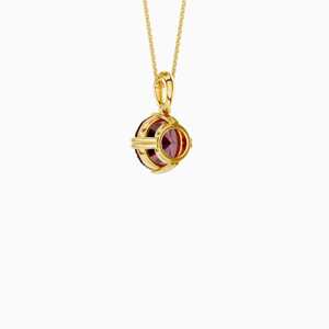 Pendentif solitaire en rubis de laboratoire fantaisie au charme vintage, en argent sterling plaqué or, bijou pierre de naissance de juillet, provenance Rajasthan, vente en gros - Product Image 6