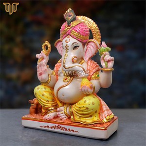 Pure Marble Ganesh Statue | Handcrafted Polished Lord Ganesha Idol | Premium Ganpati Murti for Home Decoration 18 Inch - Product Image 2