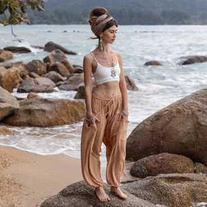 Women's <b>Sequin</b> Embroidered Viscose/Cotton Kimono Robe with Deep V Neck High Cut Bottom Bandeau Bra Ruffles Eco-Friendly Fabric - Product Image 3