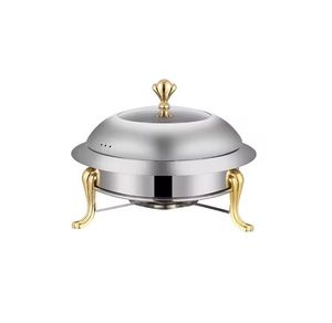 Stainless steel cooking pot with lid brushed finish durable <b>kitchen</b> cookware with sturdy side handles and modern rectangular top - Product Image 4