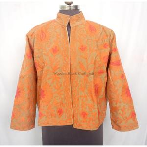 Chaqueta de Algodón Suzani Bordada con Flores Cotrise de Alta Calidad a Precio Mayorista, Abrigo Boho Ecológico con Frente Abierto para Otoño y Festivales - Product Image 1