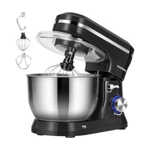 Batidora de Pedestal de 4.75 Cuartos, Batidora Eléctrica de Alimentos de 8 Velocidades, Batidora de Pedestal Doméstica para Batidor de Varillas y Separador de Huevos, Negra - Product Image 1