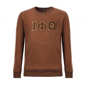Sudadera de Felpa Neutral Iota Phi Theta con Bolsillo y Cuello Redondo para Hombre, Sudadera con Letras Griegas Bordadas, Informal, 100% Algodón, Invierno - Product Image 3