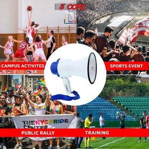 Mini Sirène Mégaphone 30W à Poignée Ergonomique avec Enregistrement de 800 Pieds, Haut-Parleur pour Entraîneurs, Football, Baseball - Product Image 6