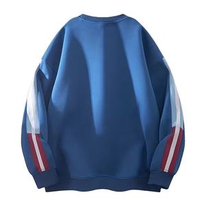 Pull-over oversize uni gris foncé et rouge pour homme, 100% coton, manches longues, coupe ample, uni, teinture unie, imprimé personnalisé, pour l'hiver - Product Image 2