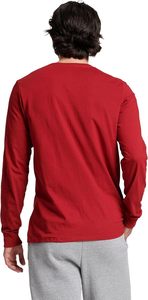 เสื้อยืดคอกลมแขนยาวสีแดงเข้มทรงหลวมพิมพ์ลายสำหรับผู้ชาย ทรงปกติ เสื้อยืดสั่งทำ - Product Image 5