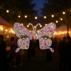 Adesivi per il viso ILAN a forma di farfalla con strass colorati per decorazioni facciali 36137 - Product Image 2