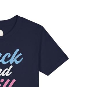 T-shirt Familial à Motif Bleu Marine en Coton Doux, Col Rond, Manches Courtes, Vêtement Décontracté Quotidien Tendance - Product Image 2