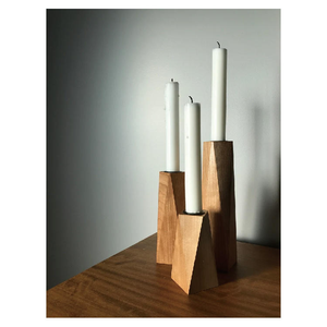 Portavelas de Madera Natural Hecho a Mano, Ecológico, con Diseño Clásico Vintage, Acabado Pulido - Portavelas de Madera de Lujo - Product Image 1