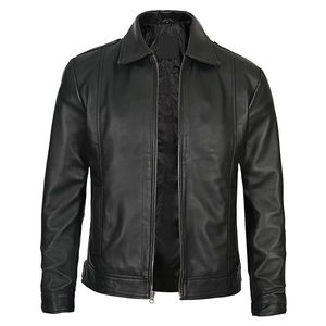 Vestes en cuir pour hommes, couleur unie, décontractées, streetwear, nouvelle mode, confortables à porter. - Product Image 1