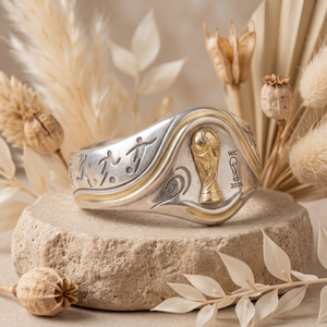 Anillo de Campeonato de Fútbol Personalizado al por Mayor de Plata de Ley 925, Joyería de Moda con Diseño Deportivo, Dorado/Plateado - Product Image 3