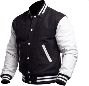 High Quality Men's Varsity <b>Jacket</b> Letter Graphic Striped Trim Top Fashion Designer Baseball Collar for <b>Winter</b> Factory Wholesale - Product Image 2