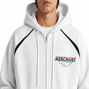 Sweat à capuche zippé pour homme 100% coton brodé, service OEM personnalisé, coupe oversize, molleton, streetwear, pour l'extérieur - Product Image 6