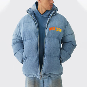 Hot Style Cotton <b>Canvas</b> Hooded Waterproof Puffer <b>Jacket</b> <b>Men's</b> Winter Casual Wear High-quality Custom Front High - Product Image 1