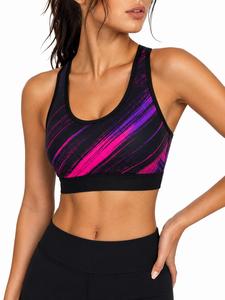 Soutien-gorge de sport dos nageur pour femme, maintien élevé, léger, sans couture, écologique, imprimé, respirant, en Spandex – Vente en gros - Product Image 1