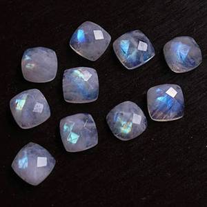 <b>Top</b> Selling Quality Natural <b>Rainbow</b> Moonstone Cushion Polished Wholesale Flatback Rose Cut Loose gemstone For Jewelry Making Lot - Product Image 4