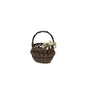 Cesta de Flores Artesanal de Mimbre Marrón Tejido con Asa para Regalos y Obsequios, Venta al por Mayor Directa de Fábrica, Compra a Granel - Product Image 1