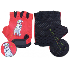 Gants de cyclisme demi-doigts d'été respirants en polyuréthane avec imprimé Dalmatien et coussinets antidérapants - Product Image 2