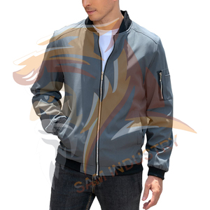Custom Logo Embroidered Streetwear Satin Varsity Jackets for Men <b>Stand</b> Collar Outerwear Winter Polyester Satin Bomber Jackets - Product Image 6