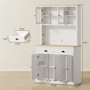 <b>White</b> Vertical Cutlery <b>Storage</b> <b>Cabinet</b> for Living Room - Product Image 6