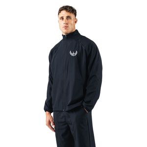 Men's Black Full Zip Training Jacket Lightweight Athletic Sportswear Warm Up Top Long Sleeve Fitness Activewear Outerwear - Product Image 1