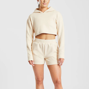 Sweat à capuche court tendance pour femme, en molleton de coton léger, style streetwear décontracté, par Star Crystal Enterprises - Product Image 3
