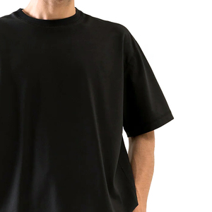 Camisetas de hombre de alta calidad, 220-240 GSM, con hombros caídos, de algodón 100% personalizadas, de corte holgado y extragrande, anti-bolitas, de tejido peinado. - Product Image 2