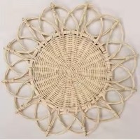 Assiette de service en rotin écologique pour 2 personnes, idéale pour les fêtes d'enfants, tressée à la main, style campagnard, taille et couleur personnalisables, logo client