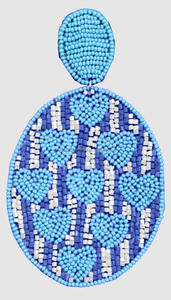 Handmade Round Beaded <b>Earrings</b> Jewelry Statement <b>Blue</b> Seed Bead Round <b>Stud</b> <b>Earrings</b> for Women - Product Image 4