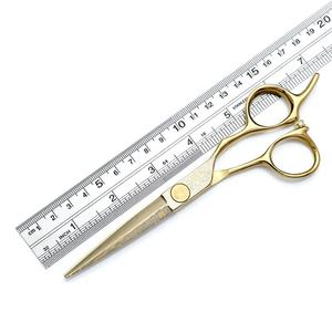 Ciseaux de coiffure plaqués or 6 pouces à pointe dentée, ciseaux de barbier professionnels, outils de coupe de cheveux - Product Image 2
