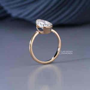 Anillo Solitario de Lujo de Plata S925 con Moissanita Corte Pera para Mujer, 2.02 CT, Calidad VS EF, 2 Quilates, Lágrima, Joyería de Oro Amarillo, Regalo - Product Image 5