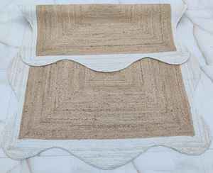 Tapis rond en jute tressé fait main, style bohème côtier, en fibres naturelles, chic pour la décoration de la maison de plage - Product Image 4