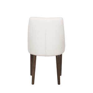 Chaise de salle à manger rembourrée moderne avec pieds en bois, tissu microfibre blanc, design contemporain, mobilier pour la maison - Product Image 2