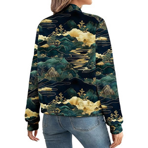 Wholesale Price <b>Womens</b> Bomber <b>Jacket</b> Casual Winter Single Button Lightweight Outerwear Sheep Skin Fabric for Trendy Everyday - Product Image 5