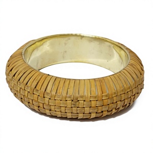 Handmade Antique Style <b>Copper</b> Brass Bangle <b>For</b> <b>Women</b> Luxury Handwoven Rattan Wicker Ethnic <b>Bracelet</b> Boho Chic Metal Crafts - Product Image 1