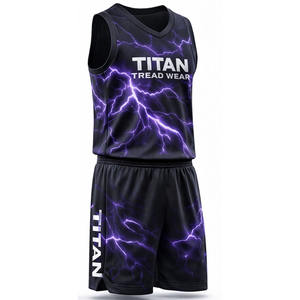 Uniforme de Baloncesto Personalizado al por Mayor, Transpirable, de Malla, de Secado Rápido, Jersey y Pantalones Cortos que Absorben la Humedad, Kit Deportivo Sublimado para Equipos - Product Image 1