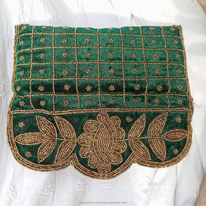 Sac à main portable en velours fait main avec perles, pochette de soirée, sac à main de mariage, broderie de créateur, sac à main de soirée de luxe, mode personnalisée pour mariée - Product Image 4