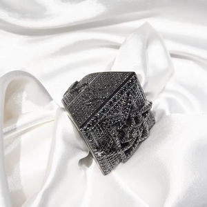 Rapper <b>Ring</b> Jewelry Silver Sterling <b>Black</b> Moissanite Diamond Hip Hop Champion <b>Men</b> Moissanite <b>Ring</b> For <b>Mens</b> - Product Image 6