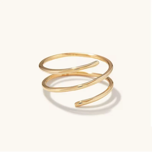 Silver Spiral Swirl <b>Thick</b> Coil Eternity Band <b>Ring</b> Handmade Anniversary Gift for Her - Product Image 1