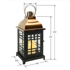 Farol Metálico Decorativo con Acabado Antiguo para Bodas y Decoración Festiva, Farol Metálico con Encanto Marroquí y Diseño Exquisito - Product Image 4